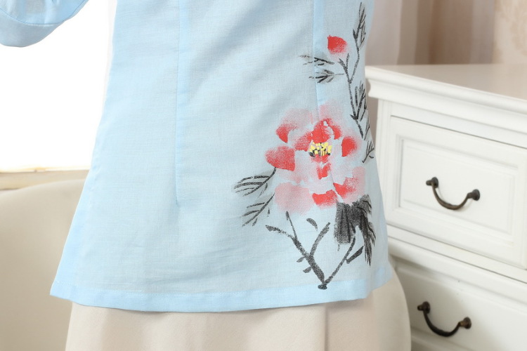 The frequency response, Ms. Tang Women's clothes summer T-shirt, cotton for the hand-painted Chinese Han-female improved Chinese cuff in white XL pictures, price, brand platters! Elections are good character, the national distribution, so why buy now enjoy more preferential! Health
