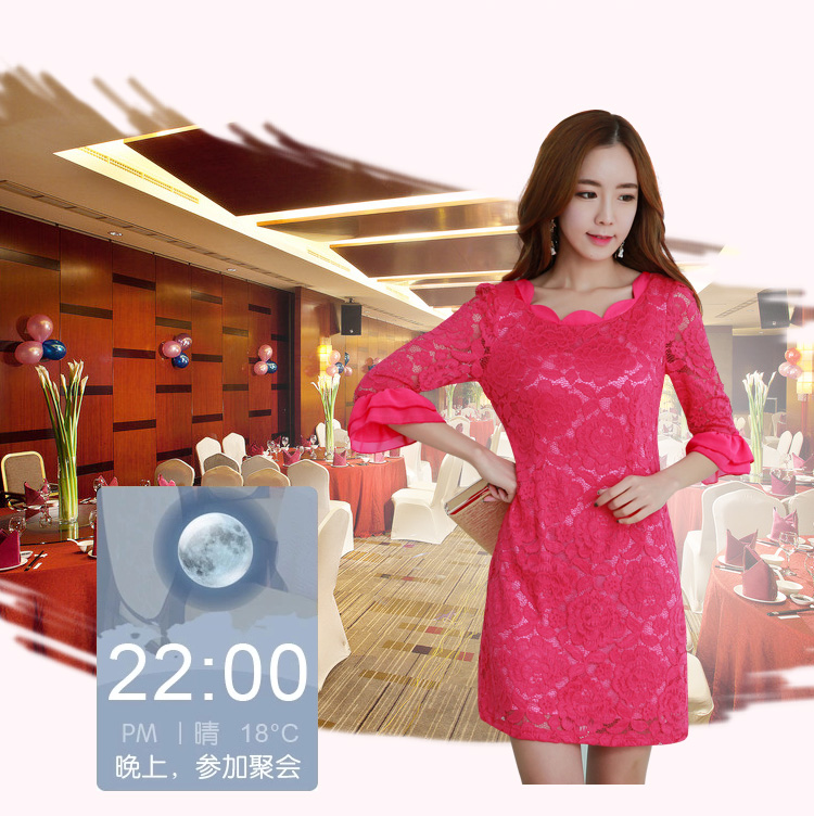 C.o.d. 2015 Summer new stylish casual stylish Korean classic irrepressible petals for Sau San temperament elegant lace dresses black M picture, prices, brand platters! The elections are supplied in the national character of distribution, so action, buy now enjoy more preferential! As soon as possible.