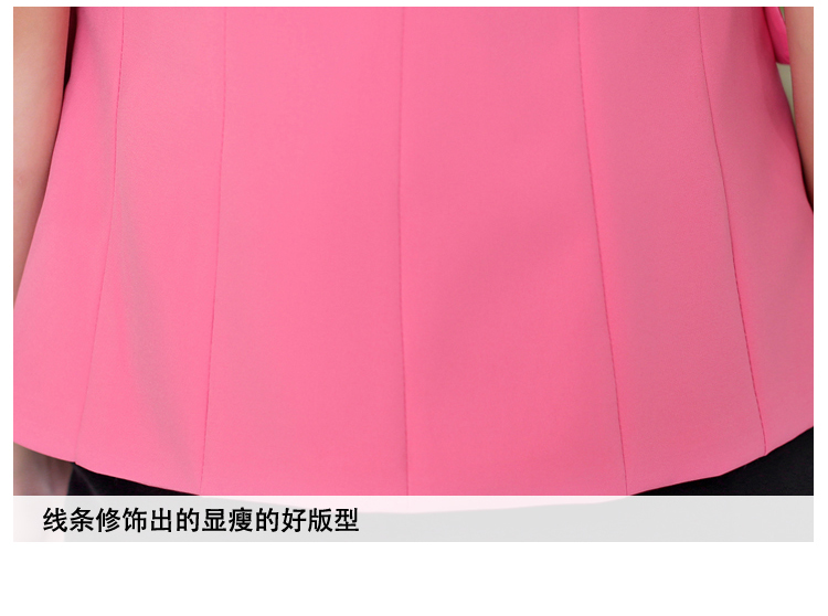 磬语町2015夏装短袖职业套装女装工作服职业装职业装1101 宝蓝上衣+宝蓝半身裙+裹胸 XL