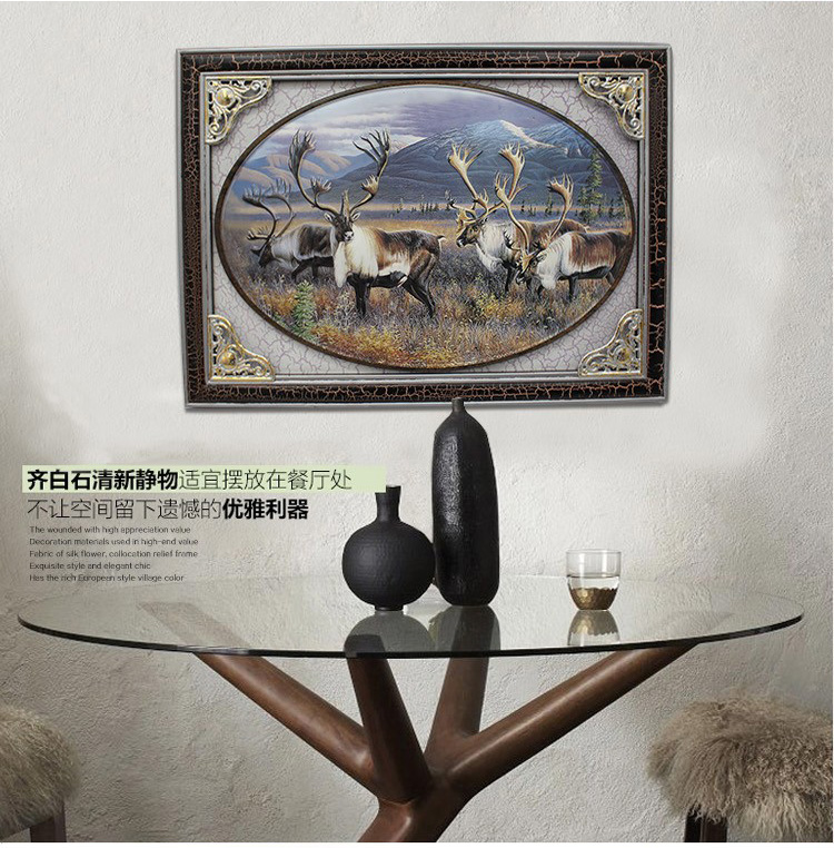 英伦欧堡 立体浮雕实木电表箱装饰画 可推拉配电箱壁画欧式客厅电闸挂画 YZG5010A款长方形. 独立