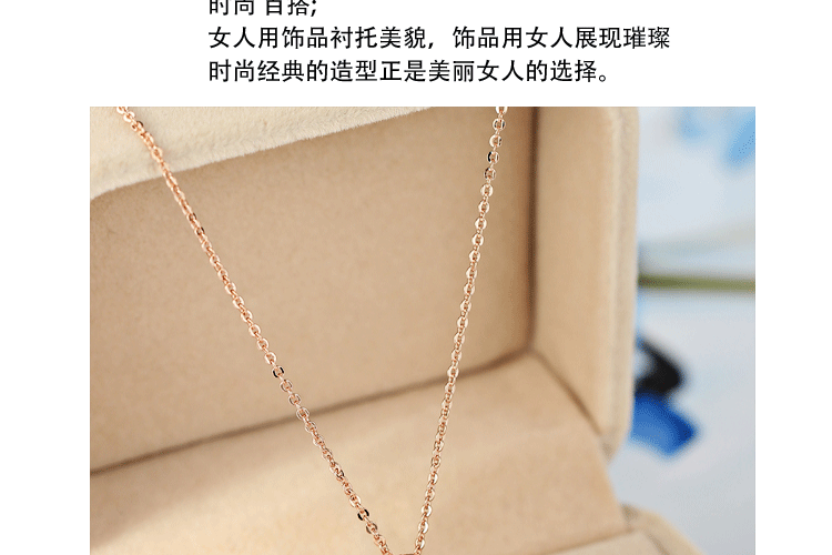 四叶草项链女款四叶草锁骨链吊坠18K玫瑰金项链短款时尚饰品创意礼品送 迷你小号银色链单面黑色四叶草