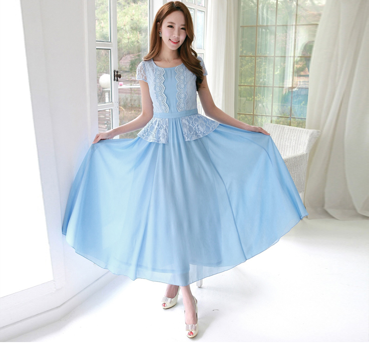 C.o.d. 2015 Summer thick MM THIN large number of Sau San video Women's stylish chiffon lace skirt long skirt large-sin XXXL Blue Photo, prices, brand platters! The elections are supplied in the national character of distribution, so action, buy now enjoy more preferential! As soon as possible.
