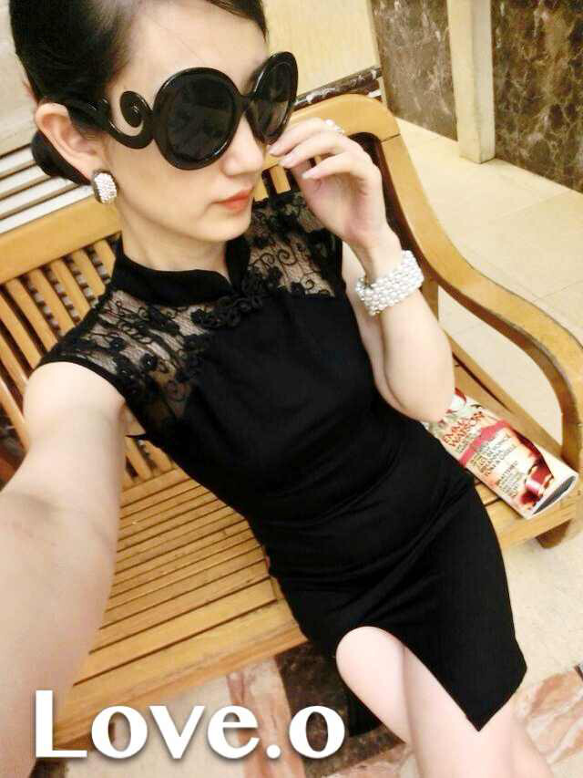 and air-ting 2015 new European wind feminine 10 foot lace fluoroscopy the forklift truck cheongsam dress black are code pictures, price, brand platters! Elections are good character, the national distribution, so why buy now enjoy more preferential! Health