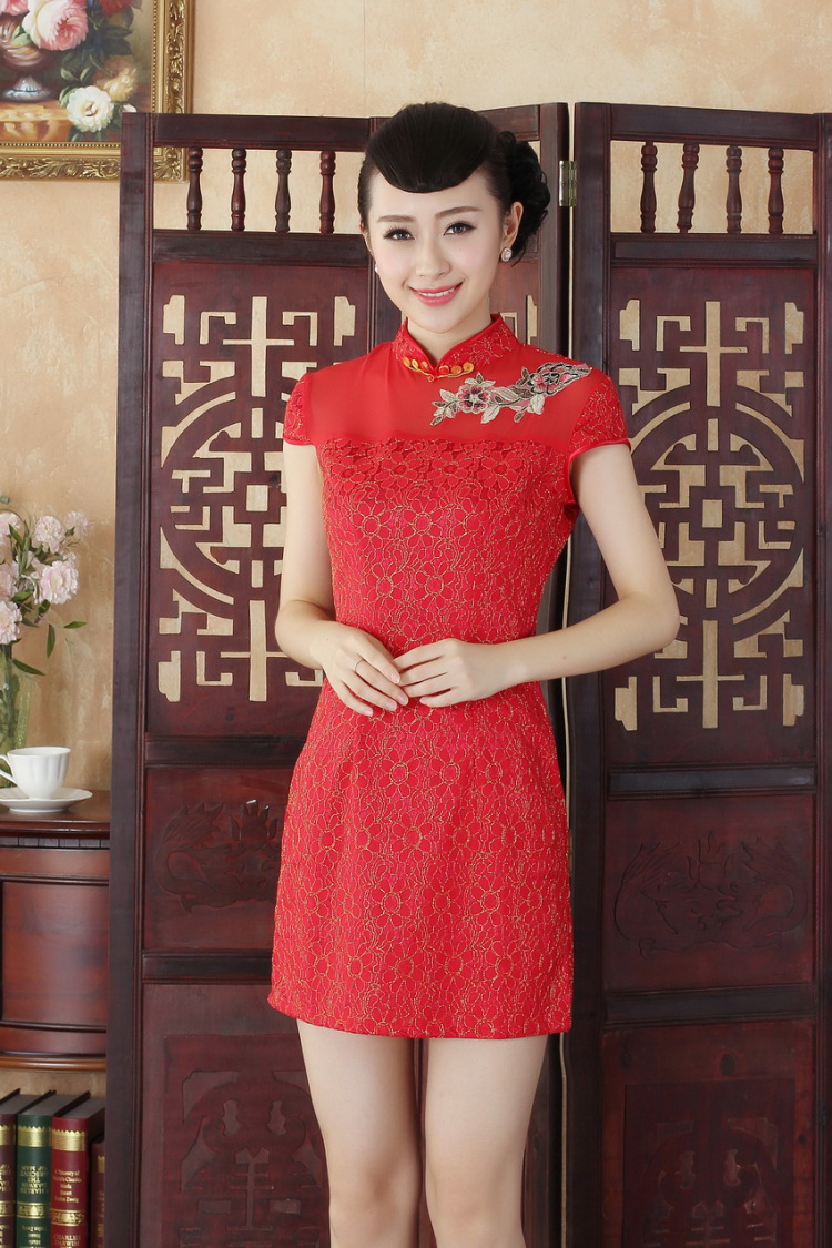 Nigeria, the lady Jane, stylish and refined beauty lace short cheongsam dress new Chinese Chinese Dress D 0254 - C XXL pictures, price, brand platters! Elections are good character, the national distribution, so why buy now enjoy more preferential! Health