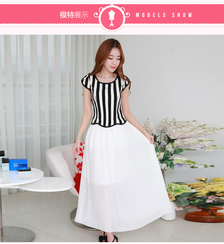 C.o.d. 2015 Summer new Korean fashion vertical streaks Sau San video thin chiffon gliding elegance long skirt skirt white L picture, prices, brand platters! The elections are supplied in the national character of distribution, so action, buy now enjoy more preferential! As soon as possible.