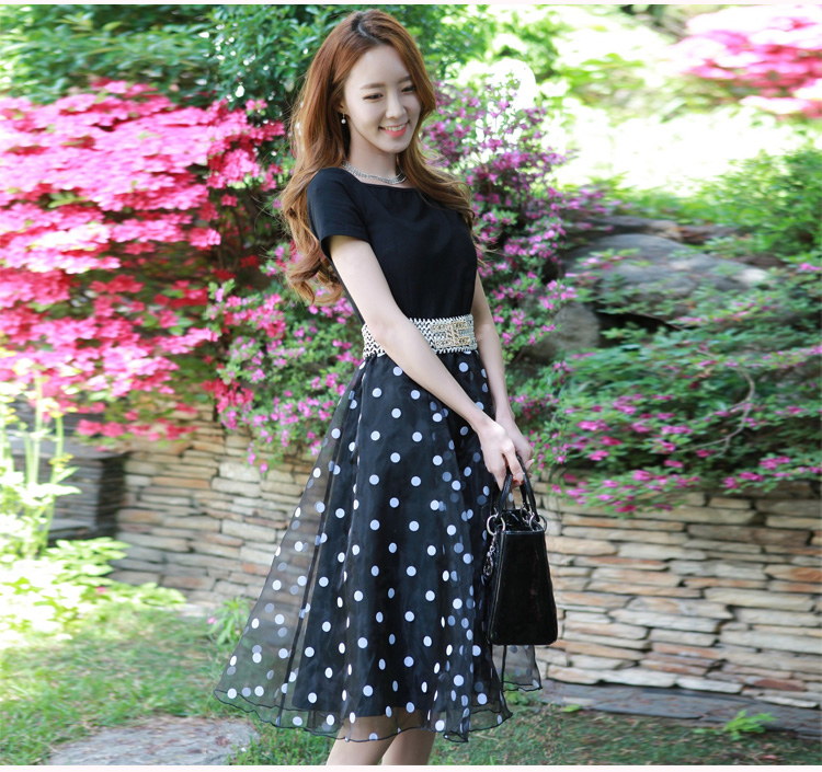 C.o.d. 2015 Summer new stylish Korean version of Word SENSE Neck short-sleeve knitting stitching OSCE root yarn wave point bon bon temperament video thin dresses White XXL picture, prices, brand platters! The elections are supplied in the national character of distribution, so action, buy now enjoy more preferential! As soon as possible.