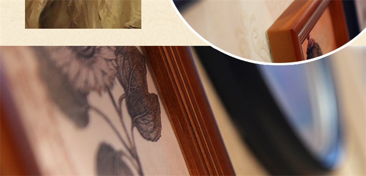 相框照片墙组合 相框架相片墙油画装饰画客厅卧室画相册墙贴画框实木结婚礼物TS16E 16楼梯胡白蓝诠释欧韵