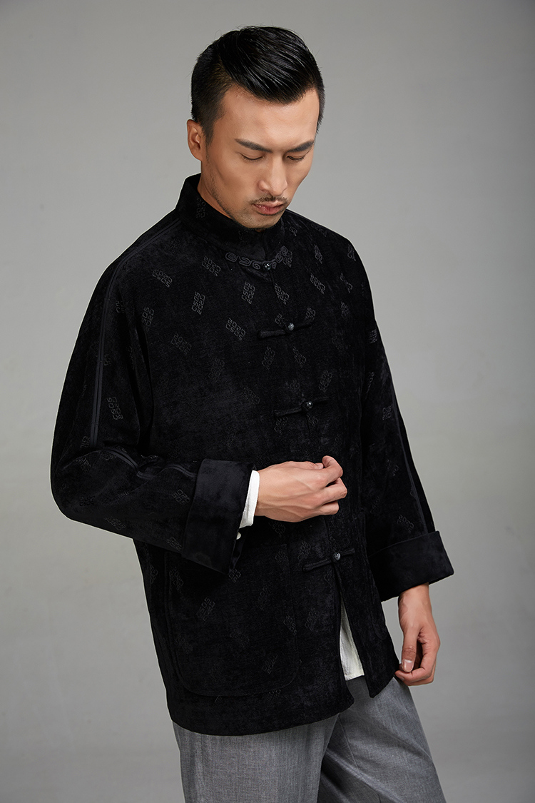 Fudo De Yu Fu  2015 Autumn Chinese Wind Men's Jackets middle-aged men Tang dynasty personality embroidery disc detained leisure even black circle XXXL shoulder jacket picture, prices, brand platters! The elections are supplied in the national character of distribution, so action, buy now enjoy more preferential! As soon as possible.