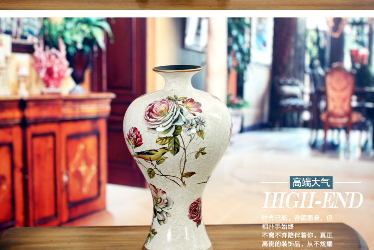 
                                        格丽中国风牡丹花工艺品摆件花瓶花盆三件套装现代中式家居装饰品客厅陶瓷摆件景德镇瓷器结婚礼物 白色 三件套摆件                
