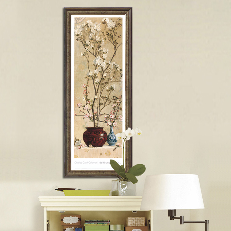 名帛家居 欧美式装饰画 客厅装饰画卧室风景画 玄关挂画 餐厅壁画 花卉有框画书房油画白梅花