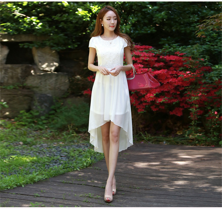 C.o.d. 2015 Summer new stylish look sexy Korean New dovetail skirt long after the former short video thin temperament elegant chiffon lace dresses XXXL black picture, prices, brand platters! The elections are supplied in the national character of distribution, so action, buy now enjoy more preferential! As soon as possible.