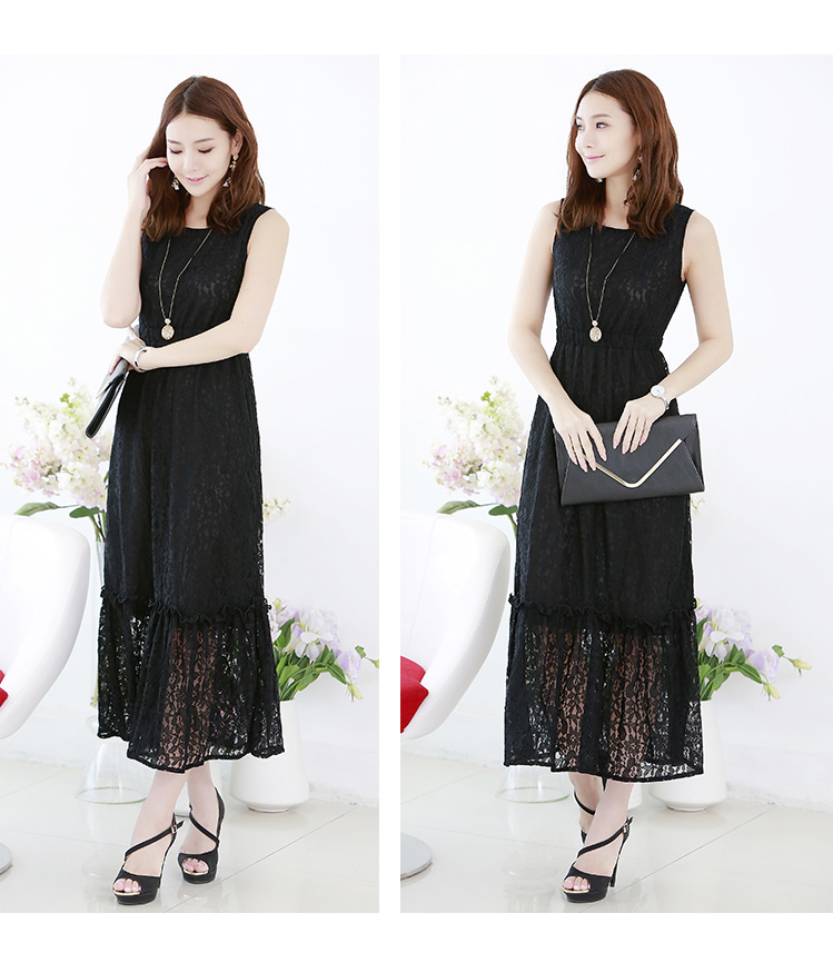 C.o.d. 2015 Summer new dresses sourcing Korean new summer, lace stylish look long skirt black XXXL picture, prices, brand platters! The elections are supplied in the national character of distribution, so action, buy now enjoy more preferential! As soon as possible.