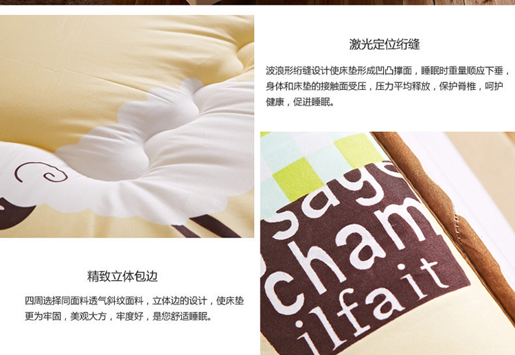 幕寝 床垫床褥 压线款单双人榻榻米床褥子 席梦思伴侣 花开半夏  150*200cmcm床约2.4kg