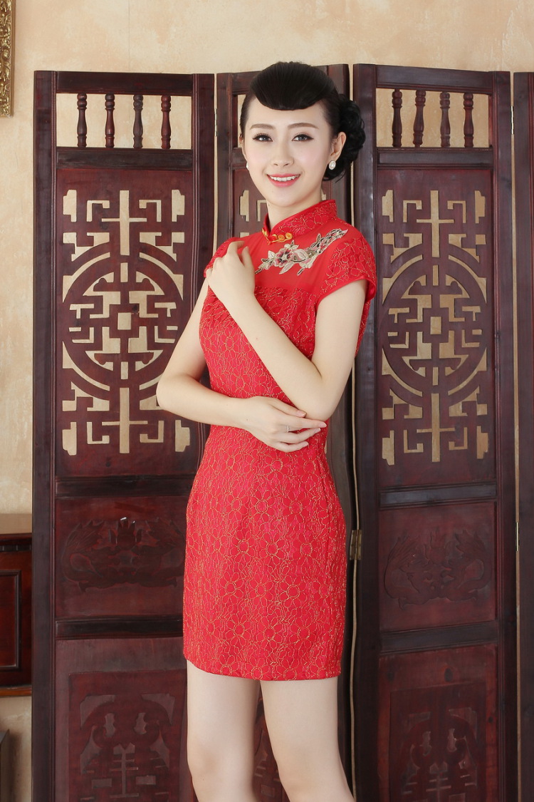 Nigeria, the lady Jane, stylish and refined beauty lace short cheongsam dress new Chinese Chinese Dress D 0254 - C XXL pictures, price, brand platters! Elections are good character, the national distribution, so why buy now enjoy more preferential! Health