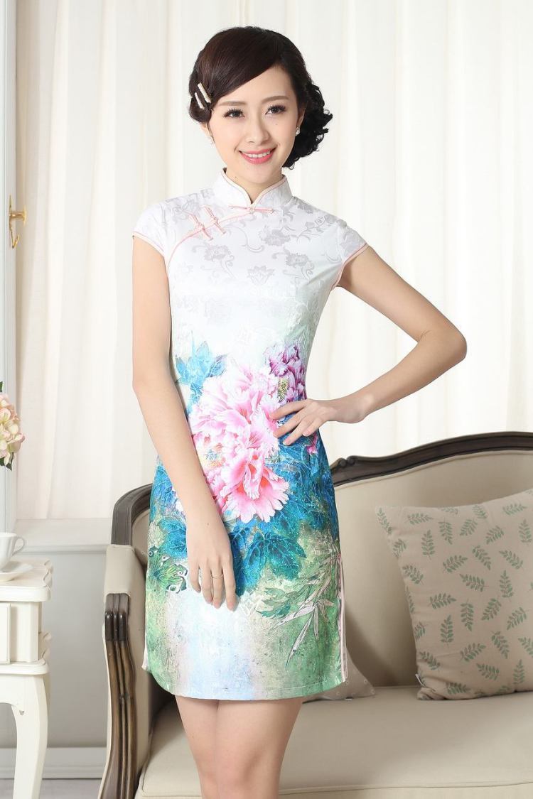 For Pont Sondé Diane new summer elegance Chinese qipao Chinese graphics thin short cheongsam picture color XXL pictures, price, brand platters! Elections are good character, the national distribution, so why buy now enjoy more preferential! Health