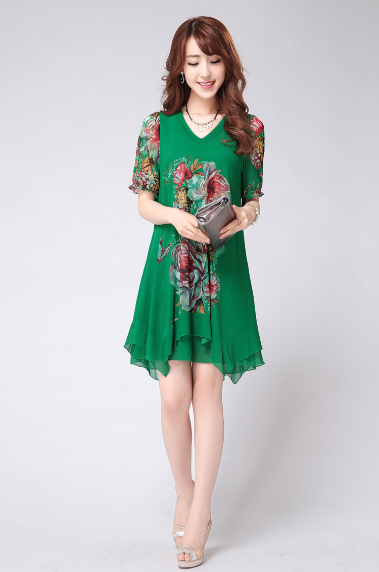 A pleasant, year, older women 2015 summer new, larger mother load snow woven short-sleeved ethnic wind stamp dresses female XXYL 7715 green 4 XL pictures, price, brand platters! Elections are good character, the national distribution, so why buy now enjoy more preferential! Health