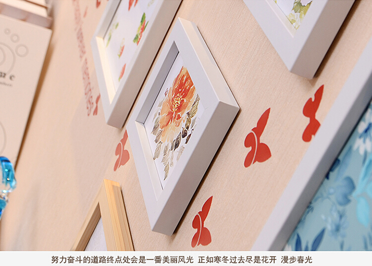 
                                        娜芸 13框相框照片墙组合 创意装饰画相框组合相片墙油画装饰画客厅卧室画 白蓝色                