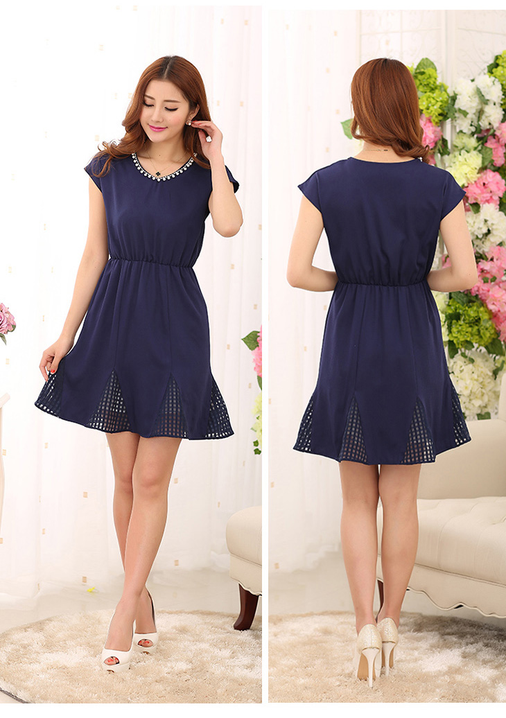 C.o.d. 2015 Summer new stylish casual temperament large garment mm thick women's dresses short skirts chiffon nail Pearl Sau San new summer in red L picture, prices, brand platters! The elections are supplied in the national character of distribution, so action, buy now enjoy more preferential! As soon as possible.