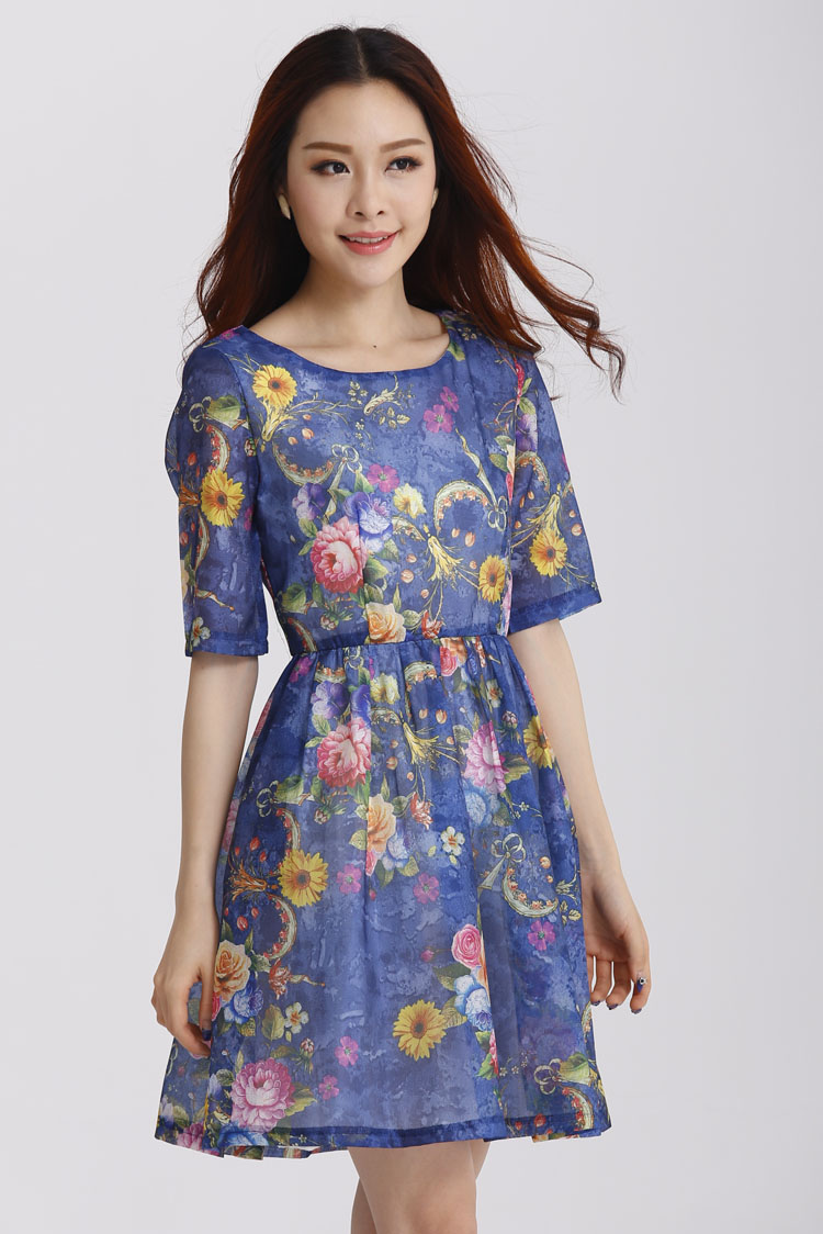 C.o.d. 2015 Summer new stylish casual temperament classic Korean large Fat MM Sau San fifth cuff OSCE root yarn stamp dress gray XL Photo, prices, brand platters! The elections are supplied in the national character of distribution, so action, buy now enjoy more preferential! As soon as possible.