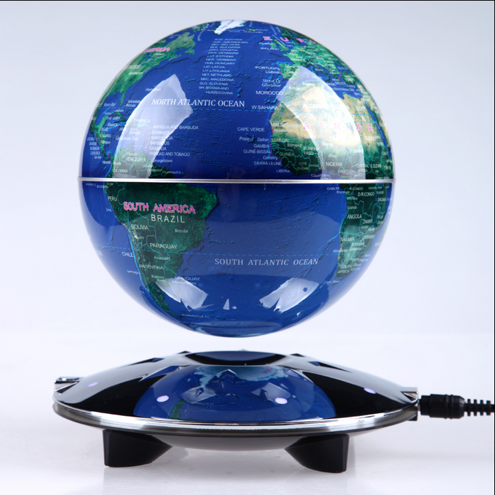 珊曼 磁悬浮地球仪6寸发光自转 创意定制夜明珠欧式高档办公桌摆件 金色款