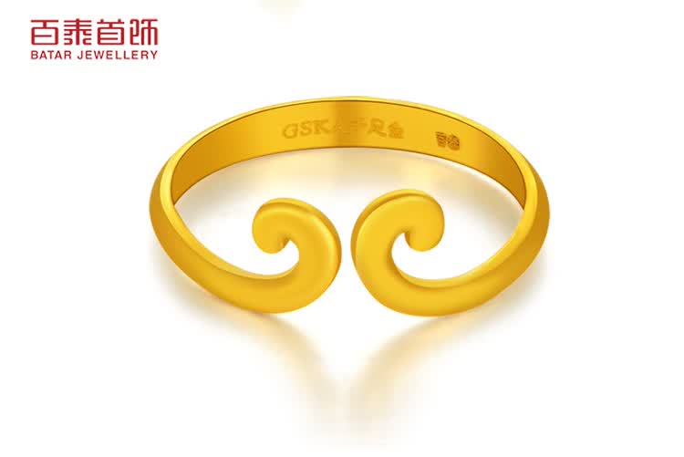 百泰首饰 999千足金戒指 大话西游紧箍咒黄金活口女款
