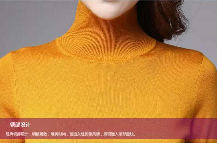 职业阿玛施特秋冬羊毛衫高领多色毛衣修身显瘦女针织衫打底衫 白色针织衫 S(2码)
