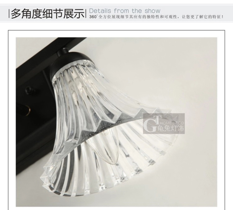 壁灯时尚欧式镜前灯具卧室灯卫生间灯壁灯饰B809-2(b) B809-2 双头
