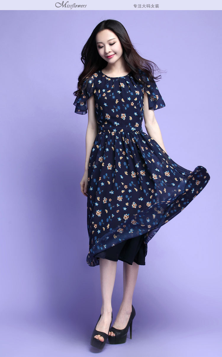 C.o.d. 2015 Summer new stylish casual temperament classic thick MM heavy code code chiffon dresses summer large floral skirt black skirt XL Photo, prices, brand platters! The elections are supplied in the national character of distribution, so action, buy now enjoy more preferential! As soon as possible.