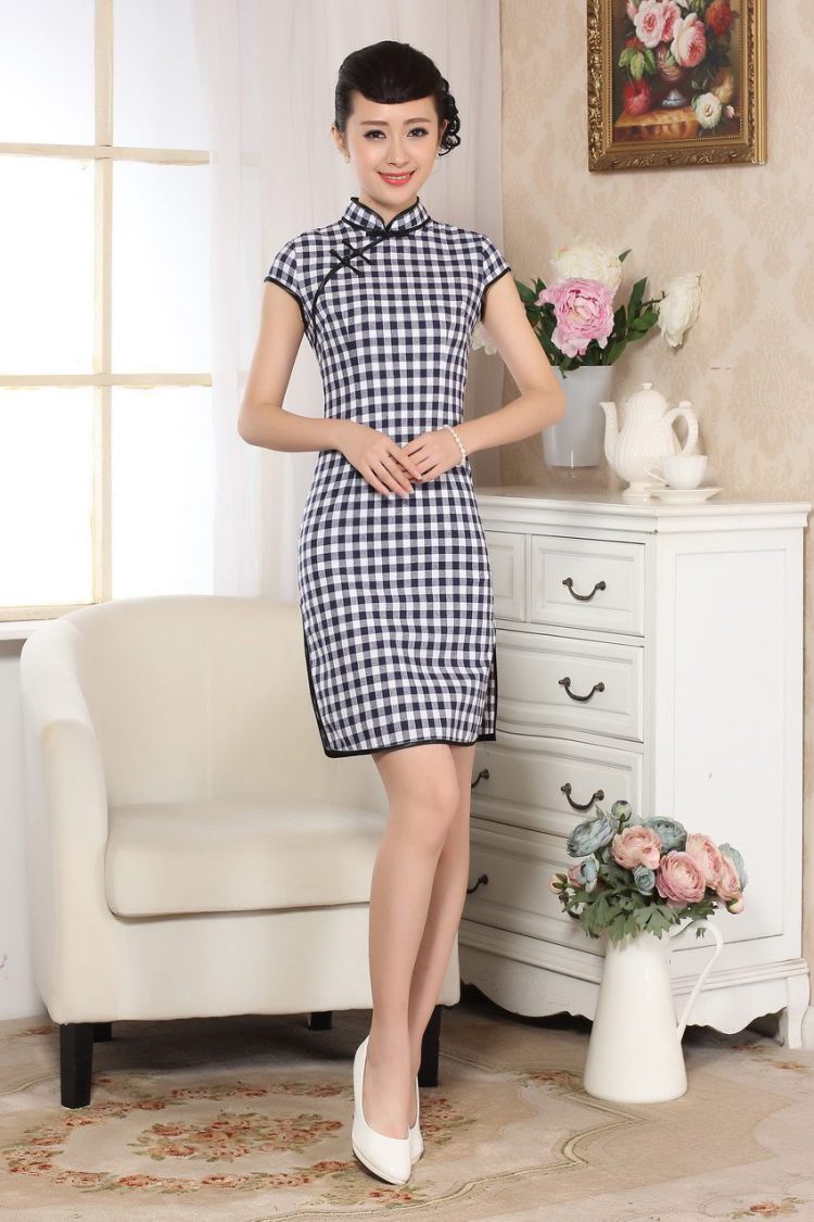 Nigeria, the Yau Ma Tei cotton retro checked short-sleeved qipao improved daily republic linen clothes summer dresses skirts D 0247 - A XXL pictures, price, brand platters! Elections are good character, the national distribution, so why buy now enjoy more preferential! Health