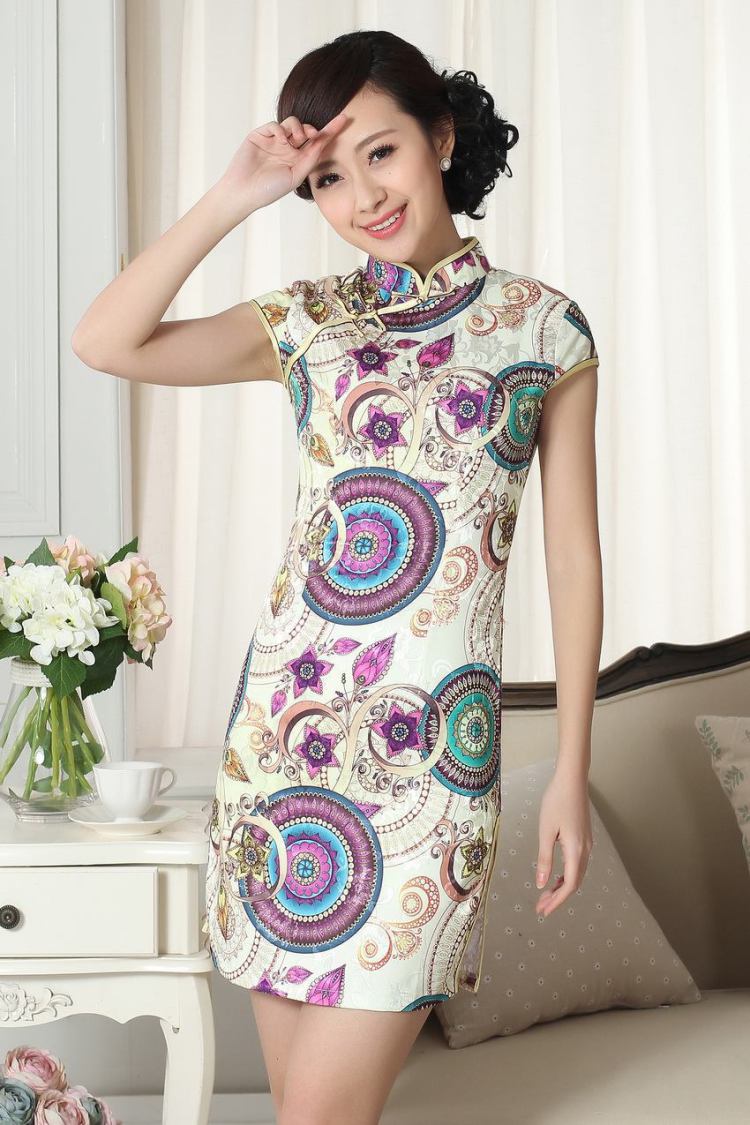 For Pont Sondé Diana Lady stylish jacquard cotton cultivating short cheongsam dress new Chinese qipao gown picture color XL pictures, price, brand platters! Elections are good character, the national distribution, so why buy now enjoy more preferential! Health