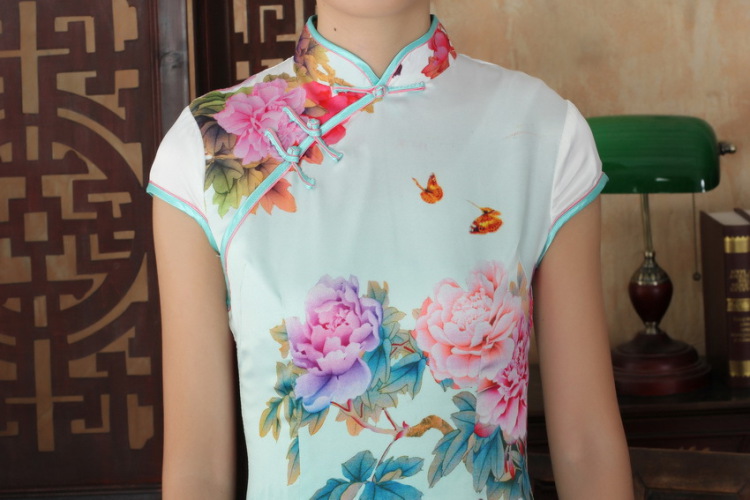 Shanghai, optimize purchase goods, Ms. Tang fitted dresses new summer elegance Chinese cheongsam peony flower short cheongsam picture color M pictures, price, brand platters! Elections are good character, the national distribution, so why buy now enjoy more preferential! Health