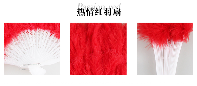 
                                        仕彩 万圣节儿童表演演出羽毛扇折叠扇精美绒羽 密集羽毛多彩多色 白色                