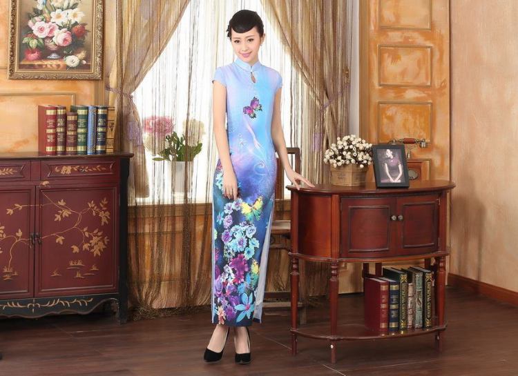 Nigeria, with Ms. cheongsam with Diane Fang drops short-sleeved cultivating long double cheongsam light blue L pictures, price, brand platters! Elections are good character, the national distribution, so why buy now enjoy more preferential! Health