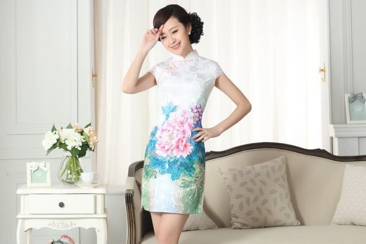 For Pont Sondé Diane new summer elegance Chinese qipao Chinese graphics thin short cheongsam picture color XXL pictures, price, brand platters! Elections are good character, the national distribution, so why buy now enjoy more preferential! Health