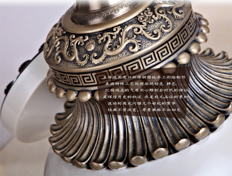 琳诺欧式立体雕花仿古电话机座机客厅艺术摆件家用树脂工艺品复古老式电话现货 白玉色