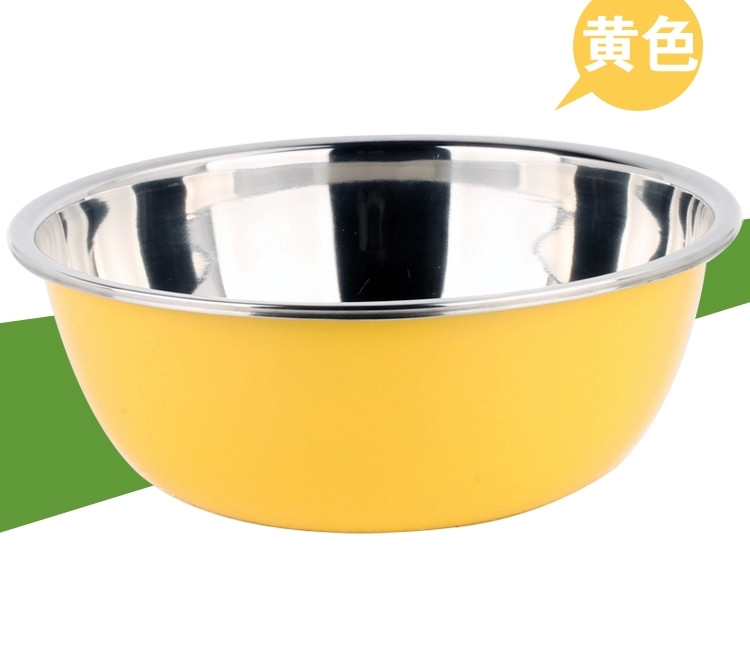 
                                                            斌俊 加厚加深圆形不锈钢盆/碗三件套 彩色套装 厨房用品 洗菜盆 和面盆  大中小三件套 炫彩色三件套                