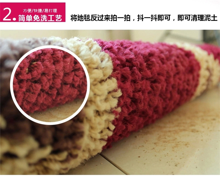 
                                        玄关进门入户地垫门垫卧室门厅脚垫浴室厨房防滑垫子吸水地毯 红咖双花 600MMx900MM                