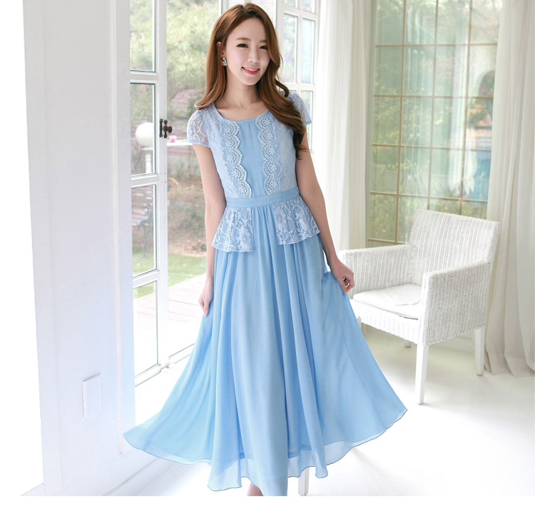 C.o.d. 2015 Summer thick MM THIN large number of Sau San video Women's stylish chiffon lace skirt long skirt large-sin XXXL Blue Photo, prices, brand platters! The elections are supplied in the national character of distribution, so action, buy now enjoy more preferential! As soon as possible.