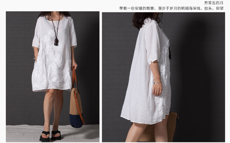 Double double F . FAN 2015 summer new arts, small fresh loose embroidered short sleeves cotton Ma dresses F 163,519 dark blue XXL pictures, price, brand platters! Elections are good character, the national distribution, so why buy now enjoy more preferential! Health