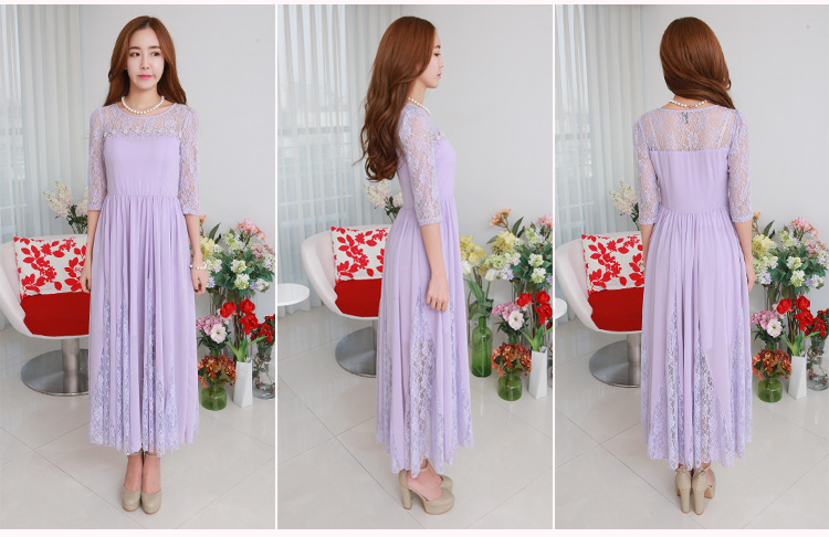 C.o.d. 2015 Summer new stylish classic Korean leisure temperament lace stitching chiffon dresses large long skirt black XXXL Sau San pictures, prices, brand platters! The elections are supplied in the national character of distribution, so action, buy now enjoy more preferential! As soon as possible.