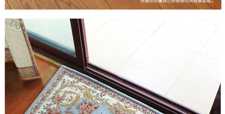 欧式田园防滑进门脚垫地垫厨房入户玄关卧室门垫客厅茶几水洗地毯 904灰绿色 600MMx900MM