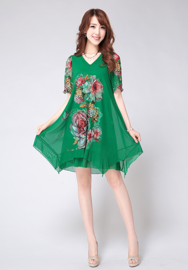 A pleasant, year, older women 2015 summer new, larger mother load snow woven short-sleeved ethnic wind stamp dresses female XXYL 7715 green 4 XL pictures, price, brand platters! Elections are good character, the national distribution, so why buy now enjoy more preferential! Health