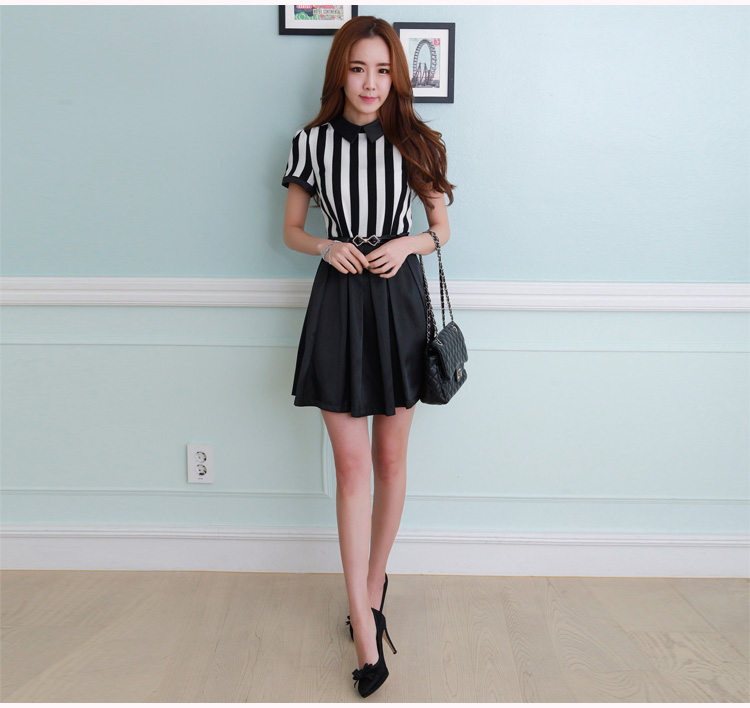 C.o.d. 2015 Summer new Korean style with fine waistband short-sleeved wrinkled folds before spell back and skirt (the delivery belts) Black XXL picture, prices, brand platters! The elections are supplied in the national character of distribution, so action, buy now enjoy more preferential! As soon as possible.