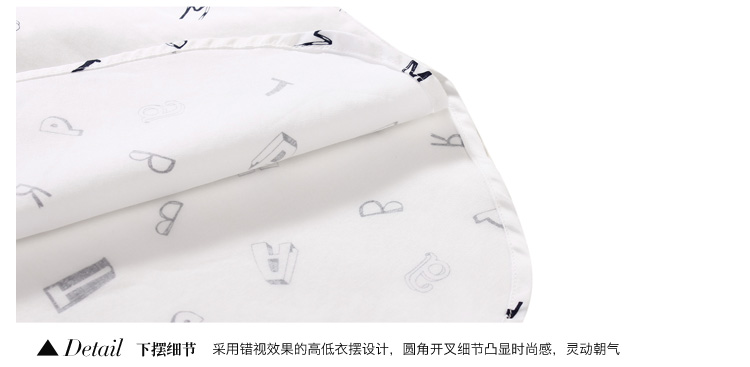 唐狮（TonLion）2015秋 女满地印花宽松型长袖衬衫 6EK321015415 本白 L