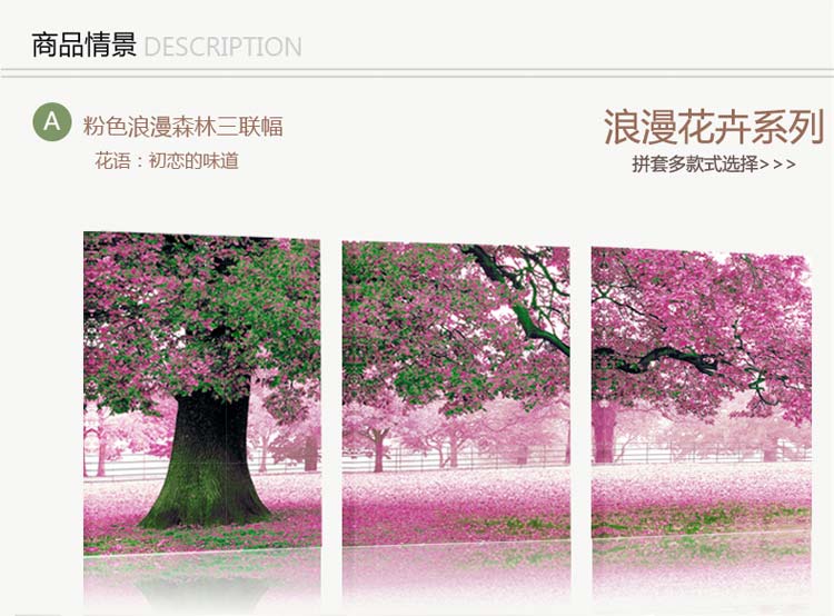 巢里巢外客厅装饰画现代简约挂画风景画三联无框画沙发背景墙餐厅墙画 C 70*70拼套/25mm