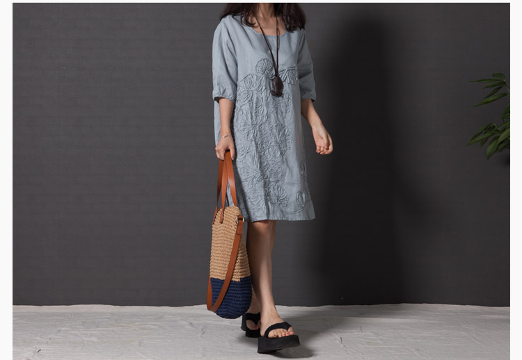 Double double F . FAN 2015 summer new arts, small fresh loose embroidered short sleeves cotton Ma dresses F 163,519 dark blue XXL pictures, price, brand platters! Elections are good character, the national distribution, so why buy now enjoy more preferential! Health