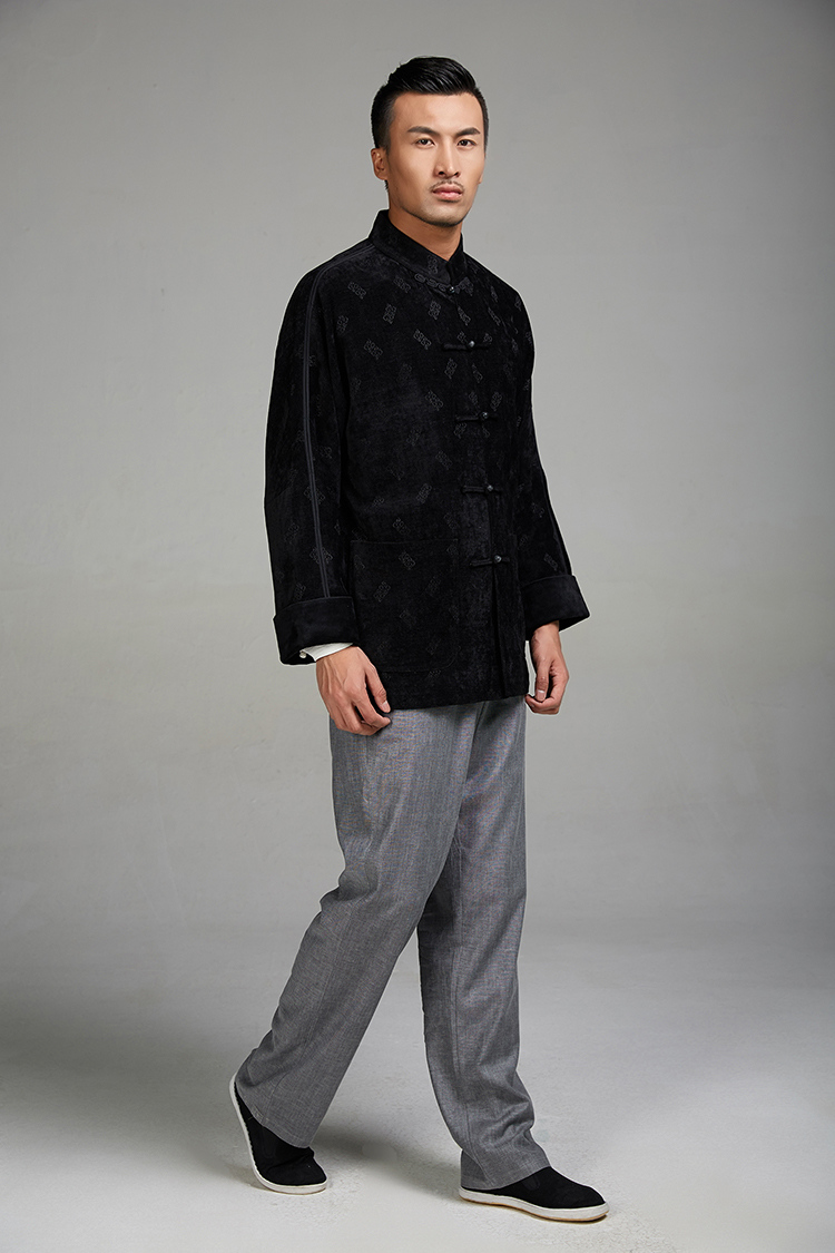 Fudo De Yu Fu  2015 Autumn Chinese Wind Men's Jackets middle-aged men Tang dynasty personality embroidery disc detained leisure even black circle XXXL shoulder jacket picture, prices, brand platters! The elections are supplied in the national character of distribution, so action, buy now enjoy more preferential! As soon as possible.