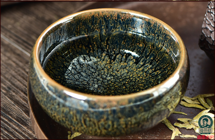 闽茶府 建盏茶具功夫茶杯陶瓷茶盏 陈珂百花蓝鹧鸪禅定品杯仿陈大鹏