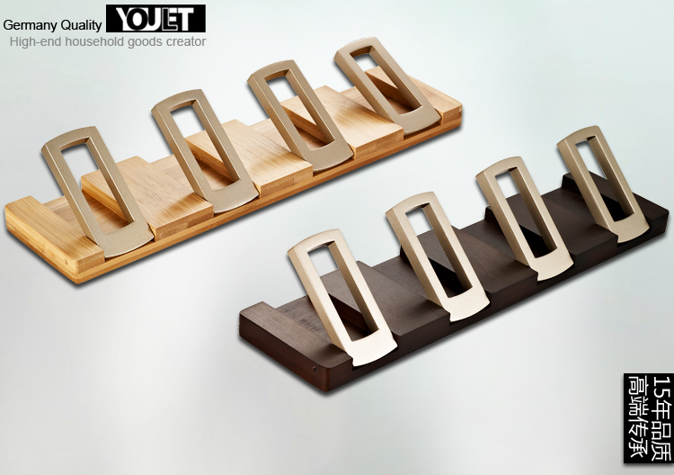 德国YOULET 实木锌合金创意欧式大衣架衣帽壁钩房间挂钩 衣服挂衣钩 原色