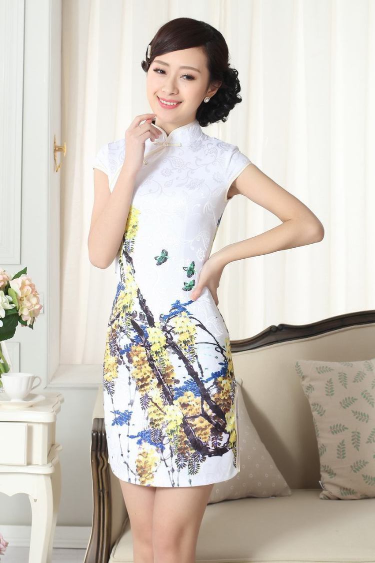 For Pont Sondé Diane new summer elegance Chinese qipao Chinese graphics thin short cheongsam picture color XXL pictures, price, brand platters! Elections are good character, the national distribution, so why buy now enjoy more preferential! Health